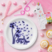 Verspreid de liefdesduivels en de libellen papieren bordje (Feest)