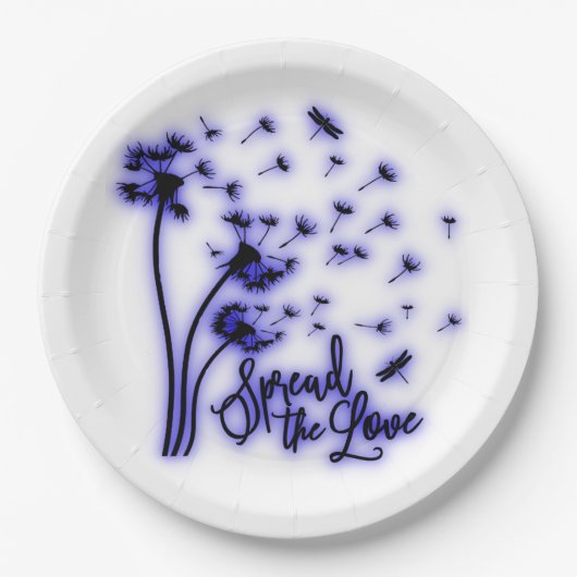 Verspreid de liefdesduivels en de libellen papieren bordje (Voorkant)