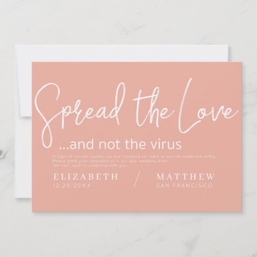 Verspreid de liefdesmoderne chic Elegant Wedding Save The Date (Voorkant)