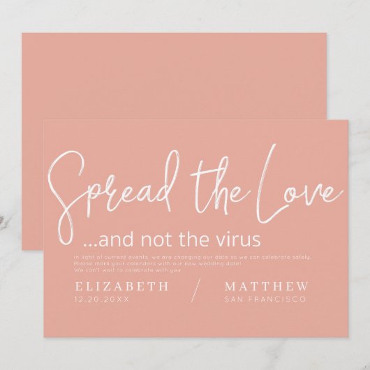 Verspreid de liefdesmoderne chic Elegant Wedding Save The Date (Voorkant / Achterkant)