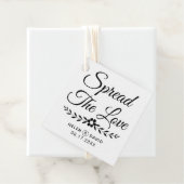 Verspreid de liefdeszwarte typografie, bloembruilo bedankjes labels (In situ)