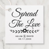 Verspreid de liefdeszwarte typografie, bloembruilo bedankjes labels (Voorkant)