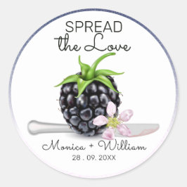 Verspreid de Love Blackberry Jam Wedding Ronde Sticker
