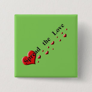 Verspreid de Love Green Events Vierkante Button 5,1 Cm