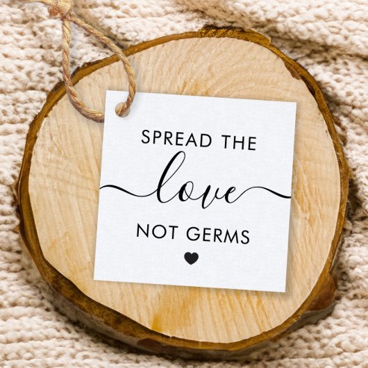 Verspreid de Love Not Germs Wedding Gift Label, Kr Bedankjes Labels