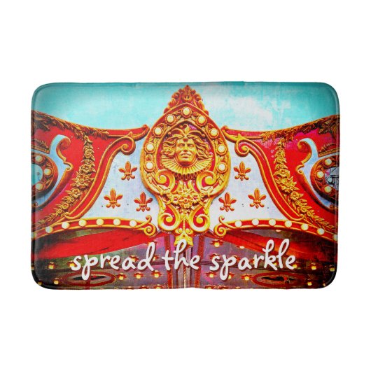Verspreid de Sparkle Quote Red Gold Carrousel Face Badmat (Voorkant)