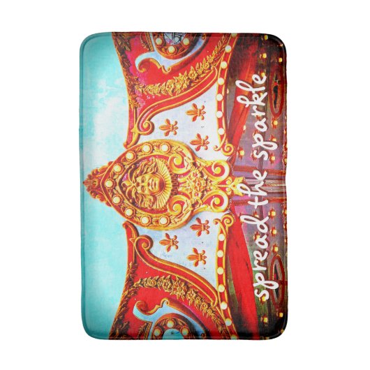 Verspreid de Sparkle Quote Red Gold Carrousel Face Badmat (Voorkant Verticaal)