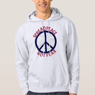 Verspreid de vrede niet bang Symbool Blue Red Mann Hoodie