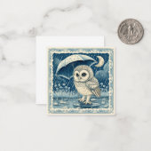 Verspreid de zonneschijn: Verzend Smiles met Uil R Notitiekaartje (Voorkant / Achterkant in situ)