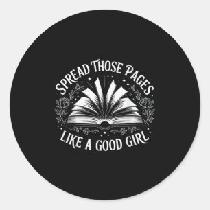 Verspreid die pagina's als een goed meisje ronde sticker