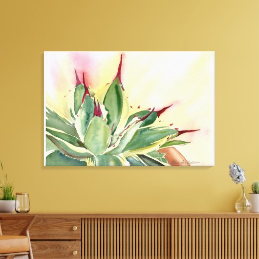 Verspreid dwergagave canvas afdruk (Insitu (Woonkamer))