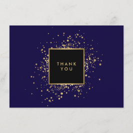 Verspreid Faux Gold Confetti blauw bedankje Bedankkaart