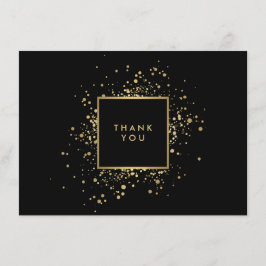 Verspreid Faux Gold Confetti zwart bedankje Bedankkaart