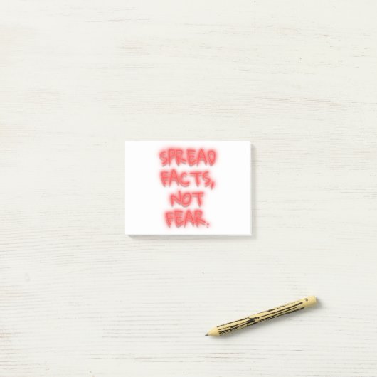 Verspreid feiten, niet vrees neonteken transparant post-it® notes (Op bureau)