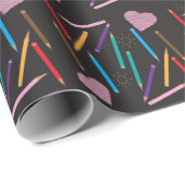 Verspreid gekleurd encils Kunstwerkpapier Cadeaupapier (Rol Hoek)