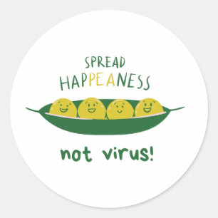 Verspreid geluk niet virus COVID 19 Ronde Sticker