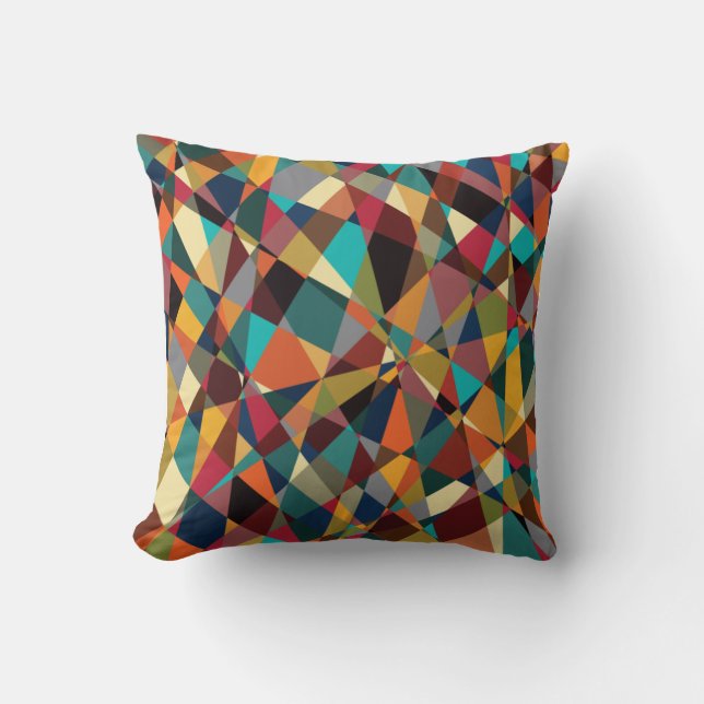 Verspreid Geometrisch Mid Century Moderne Abstract Kussen (Voorkant)