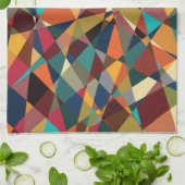 Verspreid Geometrisch Mid Century Moderne Abstract Theedoek (Gevouwen)