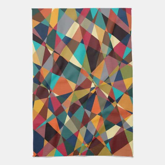 Verspreid Geometrisch Mid Century Moderne Abstract Theedoek (Verticaal)