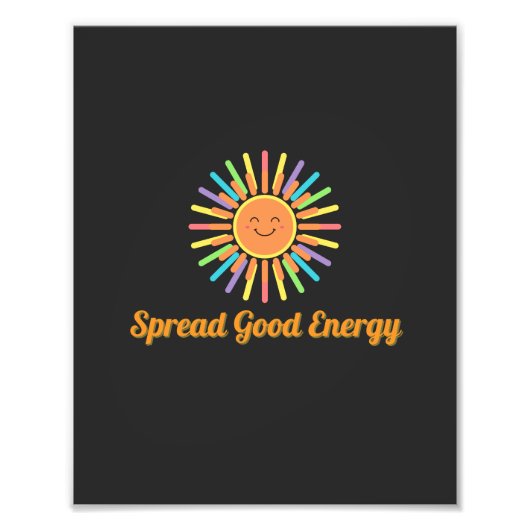 Verspreid Goede Energie | Positief Retro Design Foto Afdruk (Voorkant)