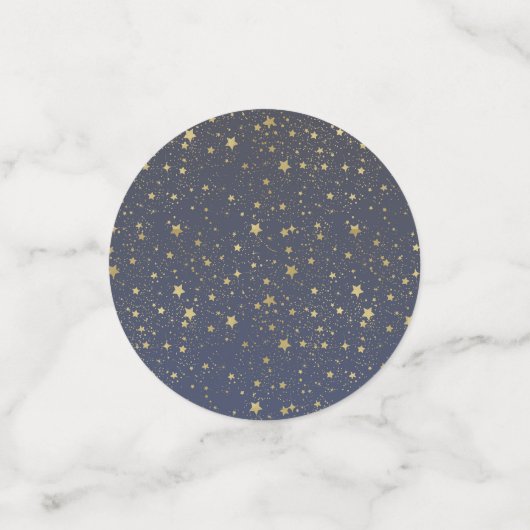 Verspreid Gold Navy Blue Stars Confetti (Kleine voorkant)