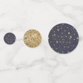 Verspreid Gold Navy Blue Stars Confetti (Achterkanten)