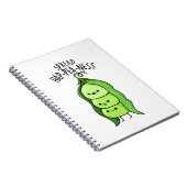 Verspreid Hap-pea-ness Schattige Erwt Punt Notitieboek (Rechterzijde)