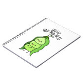 Verspreid Hap-pea-ness Schattige Erwt Punt Notitieboek (Linkerzijde)