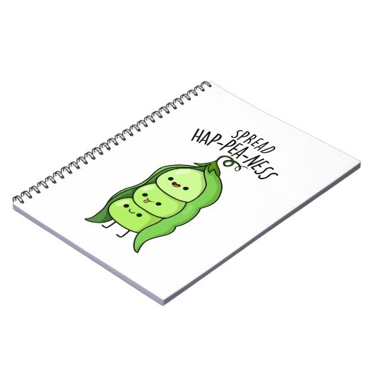 Verspreid Hap-pea-ness Schattige Erwtenspelling Notitieboek (Linkerzijde)