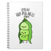 Verspreid Hap-pea-ness Schattige Erwtenspelling Notitieboek (Voorkant)
