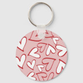 Verspreid hartenpatroon sleutelhanger (Voorkant)