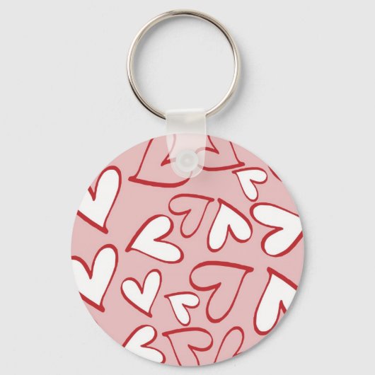 Verspreid hartenpatroon sleutelhanger (Voorkant)