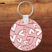 Verspreid hartenpatroon sleutelhanger (Voorkant)