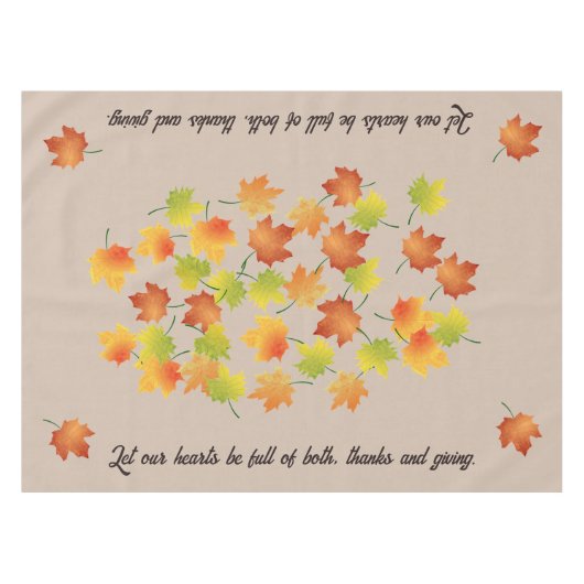 Verspreid herfstblad Thanksgiving tafelkleed (Voorkant (Horizontaal))
