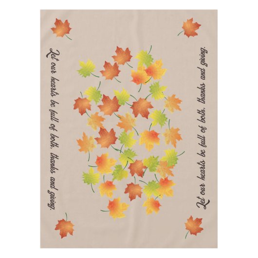 Verspreid herfstblad Thanksgiving tafelkleed (Voorkant)