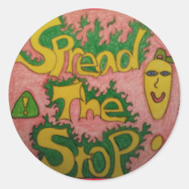 Verspreid het einde ronde sticker