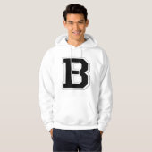 Verspreid het Initiaal Letter B Black Hoodie uit (Voorkant volledig)