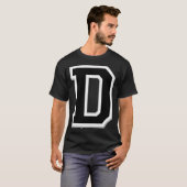 Verspreid het Initiaal Letter D Black Mannen Black T-shirt (Voorkant volledig)
