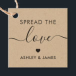 Verspreid het Label Love, Wedding Gift Label, Kraf<br><div class="desc">Dit zijn de perfecte kleine cadeautjes labels. U kunt voor- en achtertekst aanpassen en de kleuren wijzigen.</div>