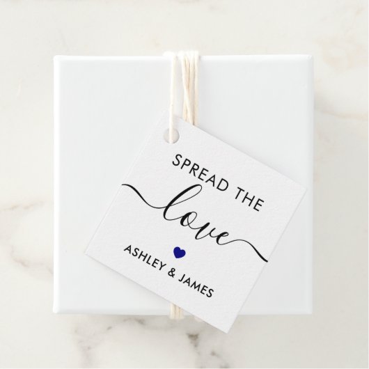 Verspreid het Label Love, Wedding Gift Label, Navy (In situ)
