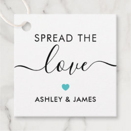 Verspreid het Label Love, Wedding Gift Label, Turq
