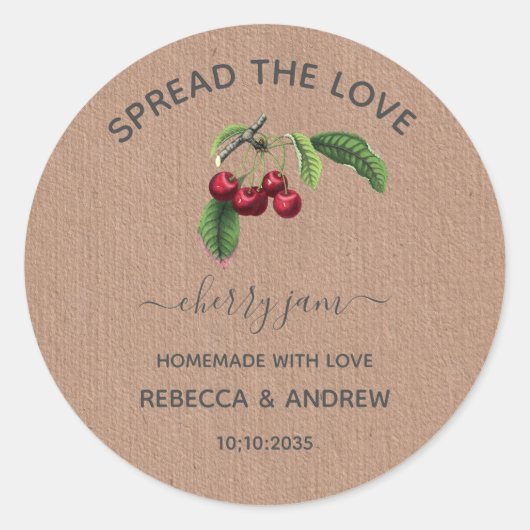 Verspreid het liefdeskerry jam Kraft Paper Favor Ronde Sticker (Voorkant)