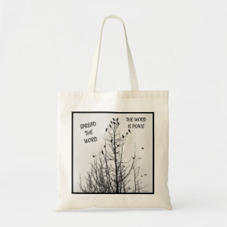 Verspreid het Woord van de Vrede canvas tas
