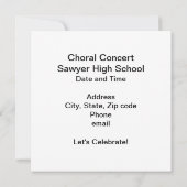 Verspreid het Word Music Concert Kaart (Achterkant)