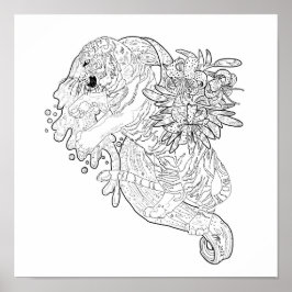 Verspreid in de Stars Tiger-kleurpagina Poster