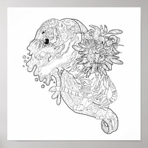 Verspreid in de Stars Tiger-kleurpagina Poster