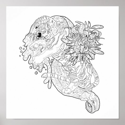 Verspreid in de Stars Tiger-kleurpagina Poster (Voorkant)