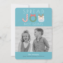 Verspreid JOY Polar Beer Mask Blue Christmas Foto Feestdagenkaart