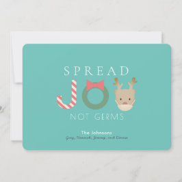 Verspreid JOY Rendier Mask Blue Christmas Feestdagenkaart