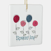 Verspreid Joy Roze Blauwe Bloemen Keramisch Ornament (Rechts)